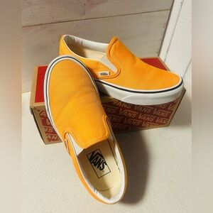 Vans Classic Slip On Sneakers Neon Blazing Orange women7 men 5.5 Unisex